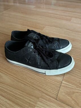 Converse One Star Black Sparkle Low Top Sneakers Women’s 7